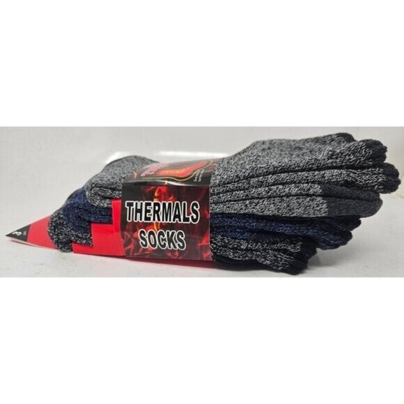 Men Thermal Socks, Warm Winter Crew, Heavy Duty Book Sox, Size 10-13, 12 Pairs - Picture 3 of 4